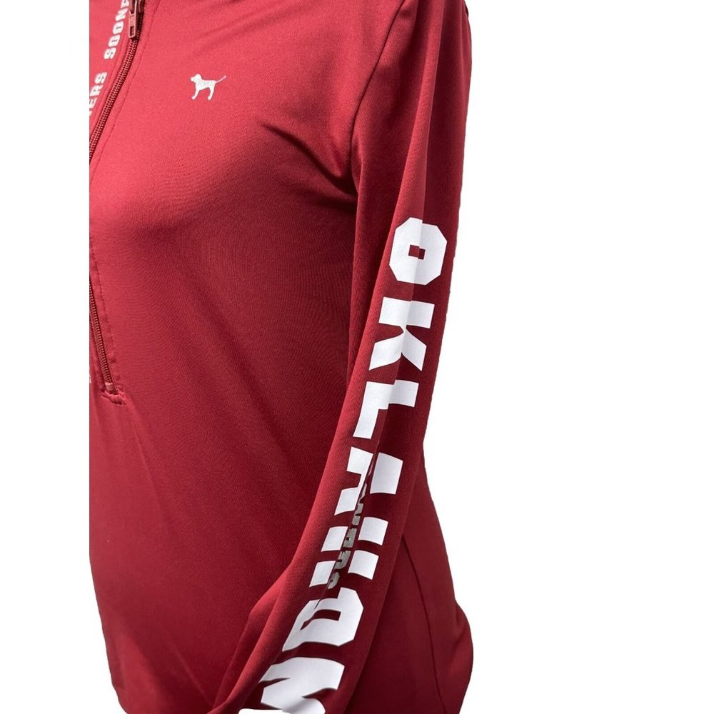 VICTORIAS SECRET PINK Ultimate Oklahoma Sooners Size Small 5th & Ocean 1/4 Zip - Picture 3 of 7